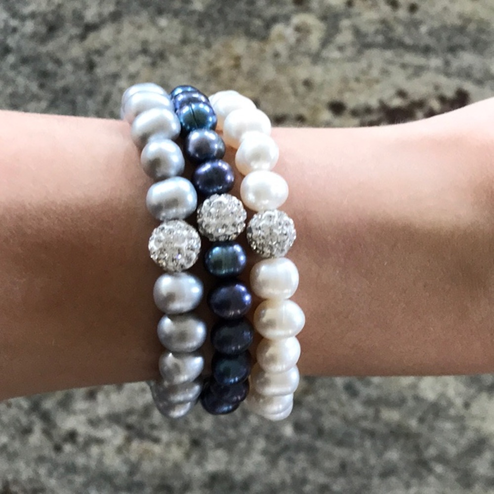 Imperial Multi-Color Cultured Pearl Bracelet Set - Picture 2 of 7